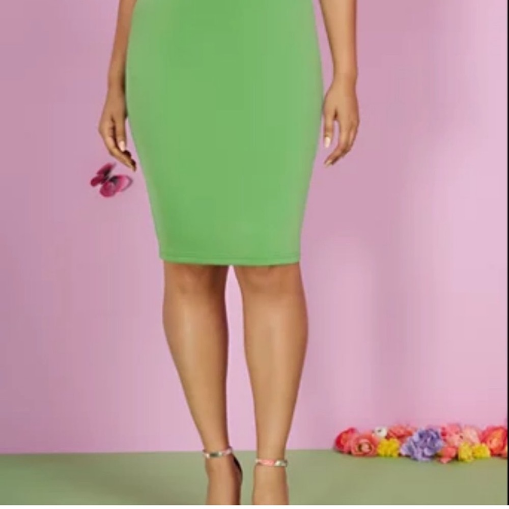 High-Waisted Soft Scuba Pencil Skirt